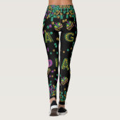 Modernes Mardi Gras Muster Leggings (Rückseite)