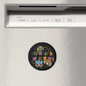 Modernes Mardi Gras Muster Magnet (In Situ (Geschirrspüler))
