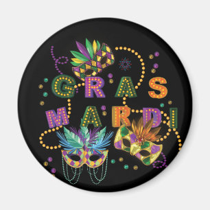Modernes Mardi Gras Muster Magnet