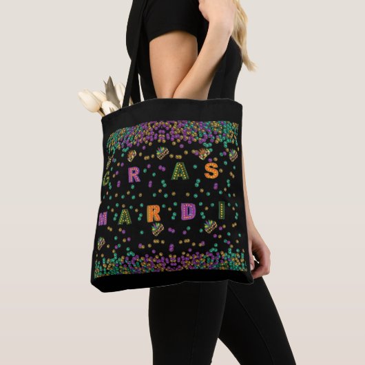 Modernes Mardi Gras Muster Tasche (Von Nahem)