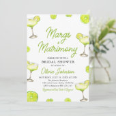 Modernes Margs & Matrimons Cocktail Brautparty Einladung (Stehend Vorderseite)