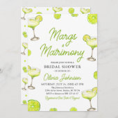 Modernes Margs & Matrimons Cocktail Brautparty Einladung (Vorne/Hinten)