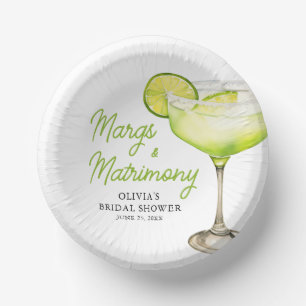 Modernes Margs & Matrimons Cocktail Brautparty Pappteller