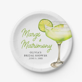 Modernes Margs & Matrimons Cocktail Brautparty Pappteller