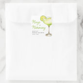 Modernes Margs & Matrimons Cocktail Brautparty Quadratischer Aufkleber (Tasche)