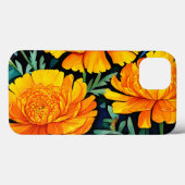 Modernes Marigold Watercolor-Muster Case-Mate iPhone Hülle (Rückseite (Horizontal))
