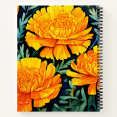 Modernes Marigold Watercolor-Muster Notizblock (Rückseite)