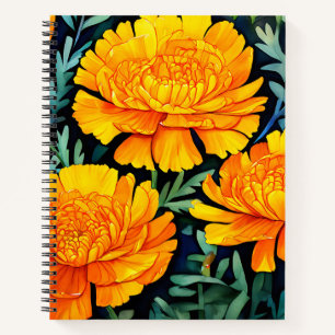 Modernes Marigold Watercolor-Muster Notizblock