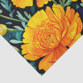Modernes Marigold Watercolor-Muster Seidenpapier (Ausschnitt)