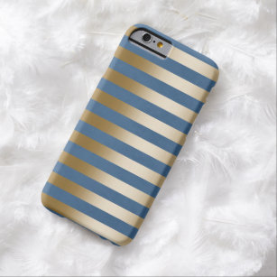 Modernes Marine-Blau-Gold Stripes iPhone 6 Kasten Barely There iPhone 6 Hülle