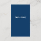 Modernes Marine-Blau-Monogramm Visitenkarte (Rückseite)