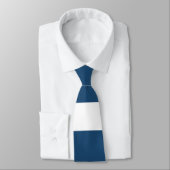 Modernes Marine-Blau-weißes Streifen-Muster Krawatte (Gebunden)