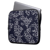 Modernes Marine- und Weißmuster Laptopschutzhülle (Vorderseite Links)