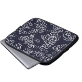 Modernes Marine- und Weißmuster Laptopschutzhülle (Vorne Knopf)