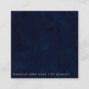 Modernes Marineblau Watercolormake-up beruflich Quadratische Visitenkarte