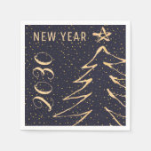 Modernes Marinegoli New Years Party Serviette (Vorderseite)