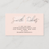 Modernes, markenfarbenes, elegantes Rosa Visitenkarte (Rückseite)