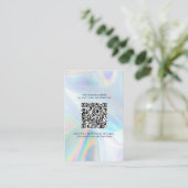 Modernes Markenlogo und holografischer QR-Code Visitenkarte (Stehend Vorderseite)