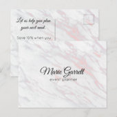 Modernes Marketing aus rosa und grauem Marmor Postkarte (Vorne/Hinten)