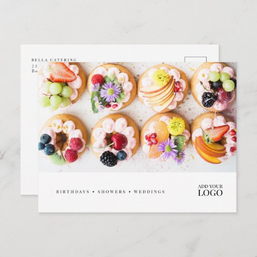 Modernes Marketing für Catering oder Bäckerei Postkarte (Vorne/Hinten)