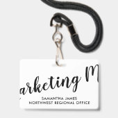 Modernes Marketing Manager-ID-Abzeichen Ausweis (Rückseite mit Lanyard)