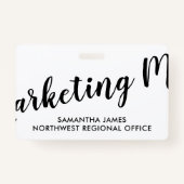 Modernes Marketing Manager-ID-Abzeichen Ausweis (Rückseite)