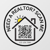 Modernes Marketing-QR-Codefenster für Real-Anwesen Fensteraufkleber (Blatt)