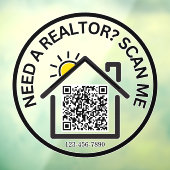 Modernes Marketing-QR-Codefenster für Real-Anwesen Fensteraufkleber (Blatt 3)