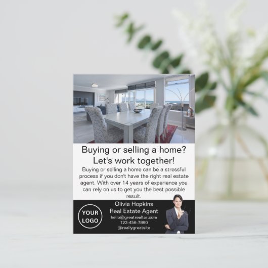 Modernes Marketing Real Anwesen Agent Maßgeschneid Postkarte (Stehend Vorderseite)