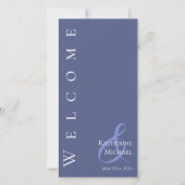 Modernes Marlin Blue and White Wedding Programm- (Vorderseite)
