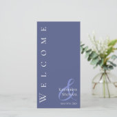 Modernes Marlin Blue and White Wedding Programm- (Stehend Vorderseite)