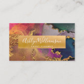 Modernes Marmor Aquarellgold lila grün & blau Visitenkarte (Vorderseite)