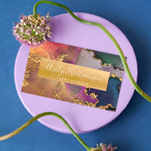 Modernes Marmor Aquarellgold lila grün & blau