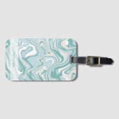 Modernes Marmor Türkis Coasta Beach Name Gepäckanhänger (Vorderseite (Horizontal))