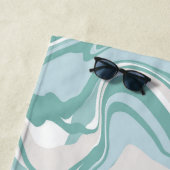 Modernes Marmor Türkis Coasta Beach Name Strandtuch (Beispiel)