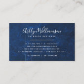 Modernes Marmor türkisfarben, orange und gold Visitenkarte (Rückseite)