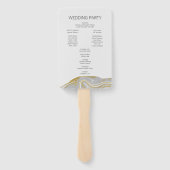 Modernes Marmor- und Gold-Hochzeitsprogramm Handfa Fächer (Rückseite)