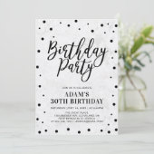 Modernes Marmoradult 30. Geburtstag Party Einladung (Stehend Vorderseite)