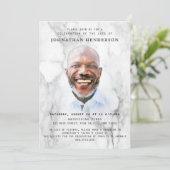 Modernes Marmorfest - Foto zum Leben / Beerdigung Einladung (Stehend Vorderseite)