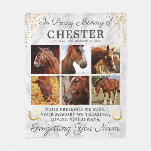 Modernes Marmorgeächtnis Pferd Fleecedecke (Vorderseite)