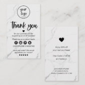 Modernes Marmorgeschäft Vielen Dank für die Bestel Visitenkarte (Vorne/Hinten)