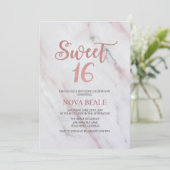 Modernes Marmorgetränk 16 Geburtstagsfeier Einladung (Stehend Vorderseite)