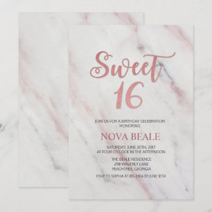 Modernes Marmorgetränk 16 Geburtstagsfeier Einladung