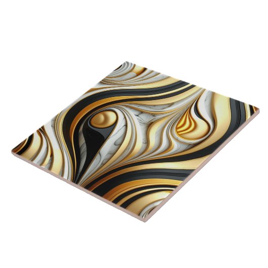 Modernes Marmorgold und silberne Keramik Fliese (Seite)