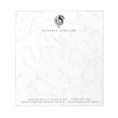 Modernes Marmorhair-Salon-Logo Notizblock (Vorderseite)