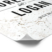 Modernes Marmorhochzeitungs-Begrüßungszeichen | Sc Poster (Ecke)