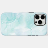 Modernes Marmorlicht Blau Case-Mate iPhone Hülle (Rückseite (Horizontal))