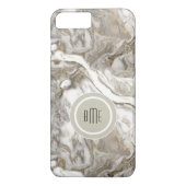 Modernes Marmormonogramm Case-Mate iPhone Hülle (Rückseite)