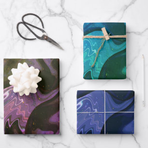 Modernes Marmormuster aus Marmor Geschenkpapier Set