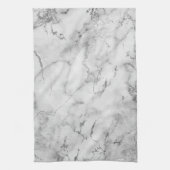 Modernes Marmormuster aus weißem und silberfarbene Geschirrtuch (Vertikal)